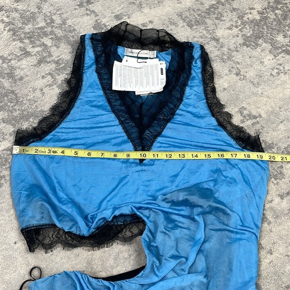 NWT Christopher Esber Tucked Negligee Slip Dress Cutout Tucked Chiffon Blue 10 - Picture 12 of 15